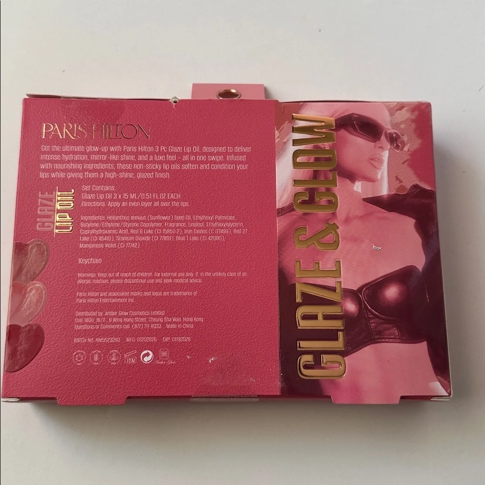 💖 NWT Paris Hilton Glaze & Glow Lip Gloss Set - Limited Edition | NIB | Keychain